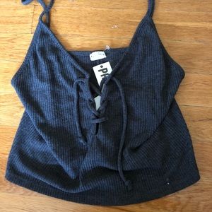 NWT lace up crop top